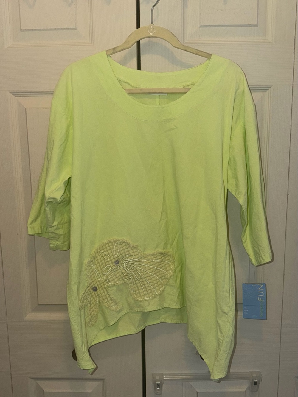 Lulu-B Neon Lime Crewneck Blouse
